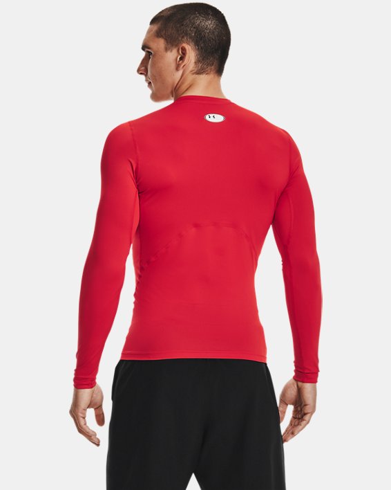 Men's HeatGear® Armour Long Sleeve, Red, pdpMainDesktop image number 1